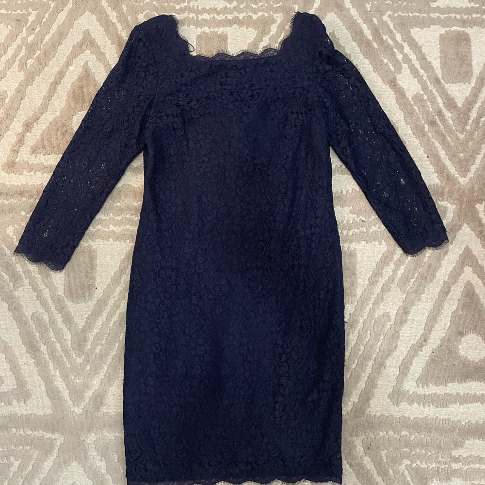 Adrianna Papell Scalloped / Lace Dress